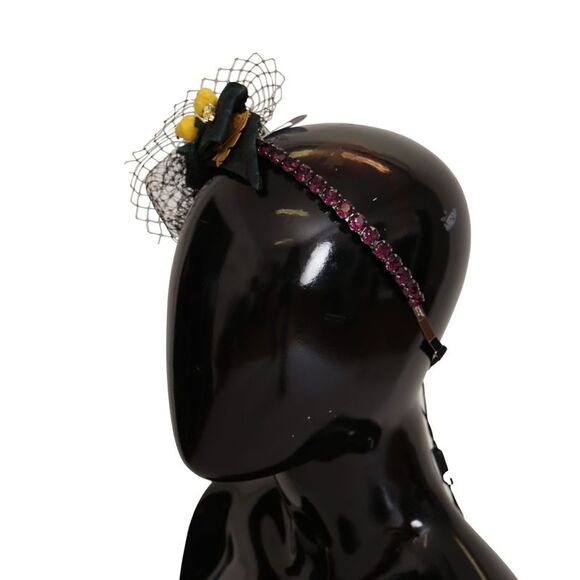 Dolce & Gabbana Purple Crystal Diadem Headband Lemons Sicily Women's Tiara